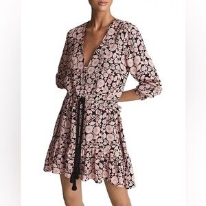 Reiss January Floral Print Mini Dress Size 14